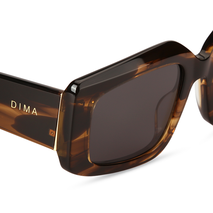 Eydology Vivid Brown Tortoise Frame Grey Lens Glasses 4