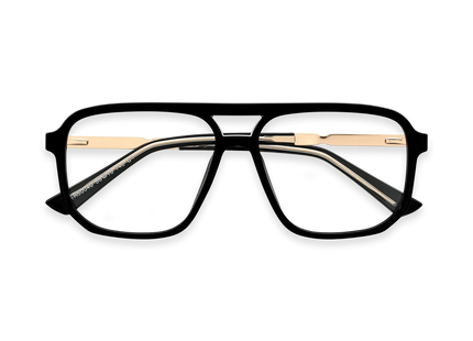 Eydology Wallac Black Double Bridge Eyeglasses 1