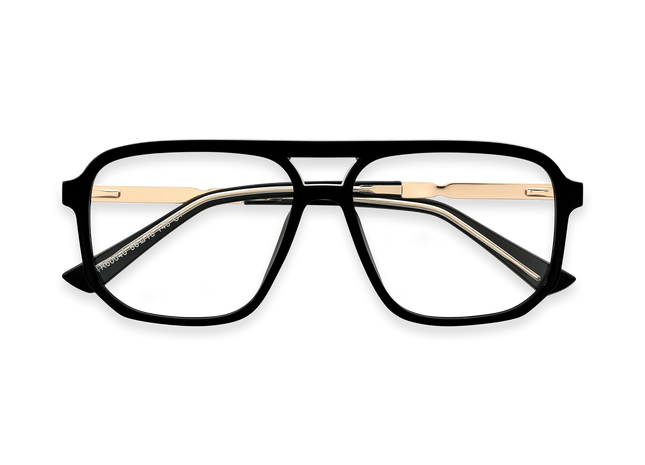 Eydology Wallac Black Double Bridge Eyeglasses 1
