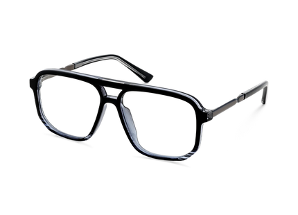 Eydology Wallac Black to Blue Stripes Double Bridge Eyeglasses 3