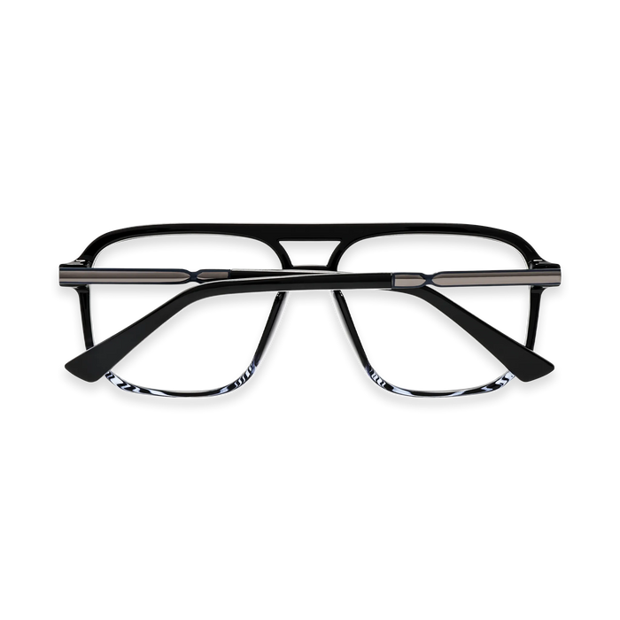Eydology Wallac Black to Blue Stripes Double Bridge Eyeglasses 5