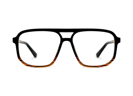 Eydology Wallac Black to Brown Stripes Double Bridge Eyeglasses 2