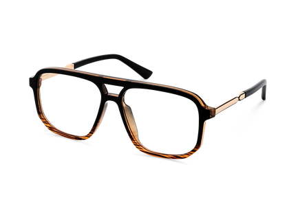 Eydology Wallac Black to Brown Stripes Double Bridge Eyeglasses 3