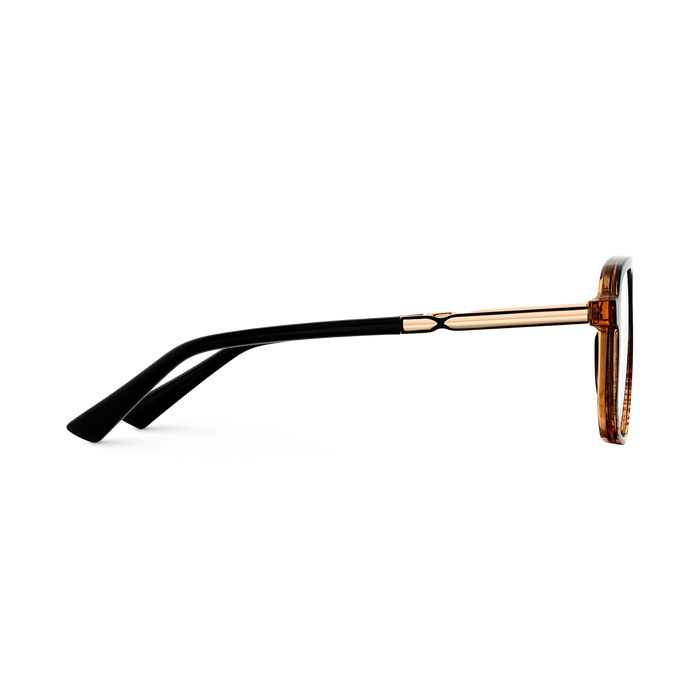 Eydology Wallac Black to Brown Stripes Double Bridge Eyeglasses 4