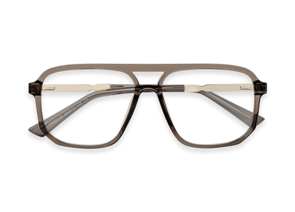 Eydology Wallac Transparent Grey Double Bridge Eyeglasses 1