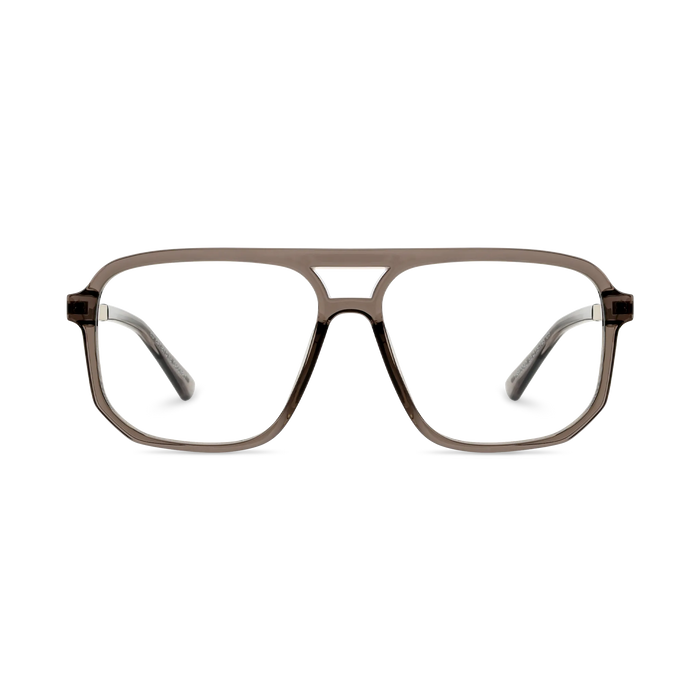 Eydology Wallac Transparent Grey Double Bridge Eyeglasses 2