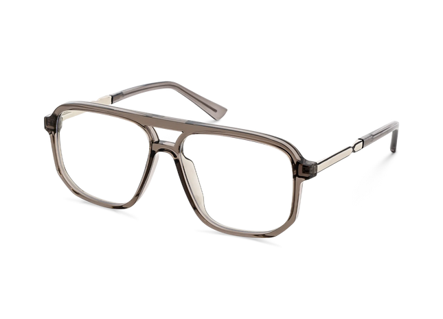 Eydology Wallac Transparent Grey Double Bridge Eyeglasses 3