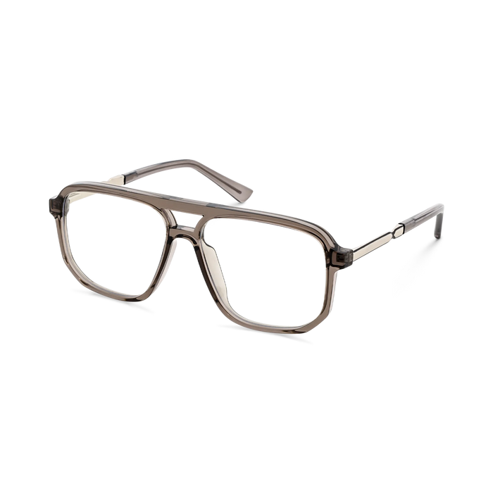 Eydology Wallac Transparent Grey Double Bridge Eyeglasses 3