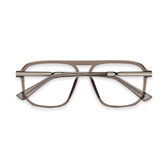 Eydology Wallac Transparent Grey Double Bridge Eyeglasses 5