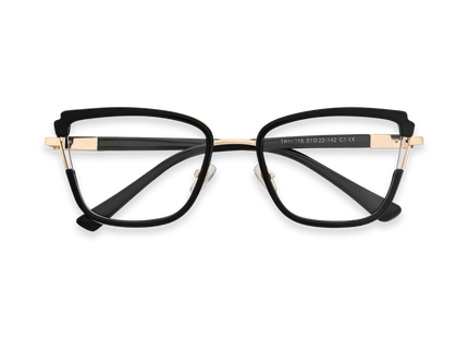 Eydology Wesley Gold/Black Women's Cat Eye Glasses 1