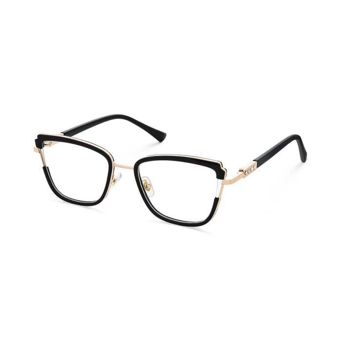Eydology Wesley Gold/Black Women's Cat Eye Glasses 3