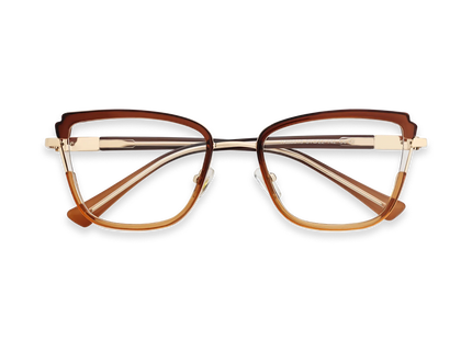 Eydology Wesley Gold/Brown Women's Cat Eye Glasses 1
