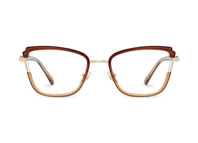Eydology Wesley Gold/Brown Women's Cat Eye Glasses 2