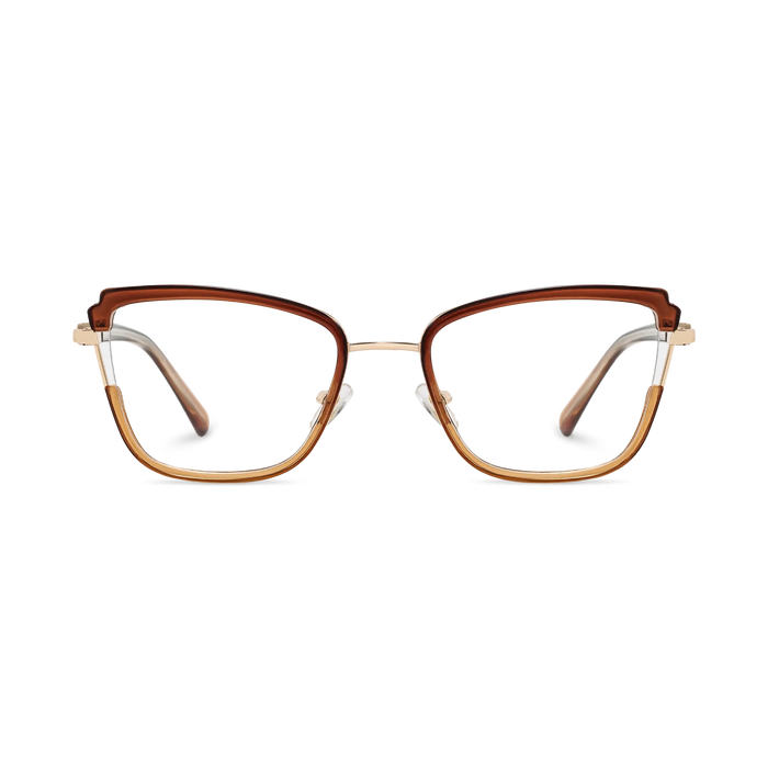 Eydology Wesley Gold/Brown Women's Cat Eye Glasses 2
