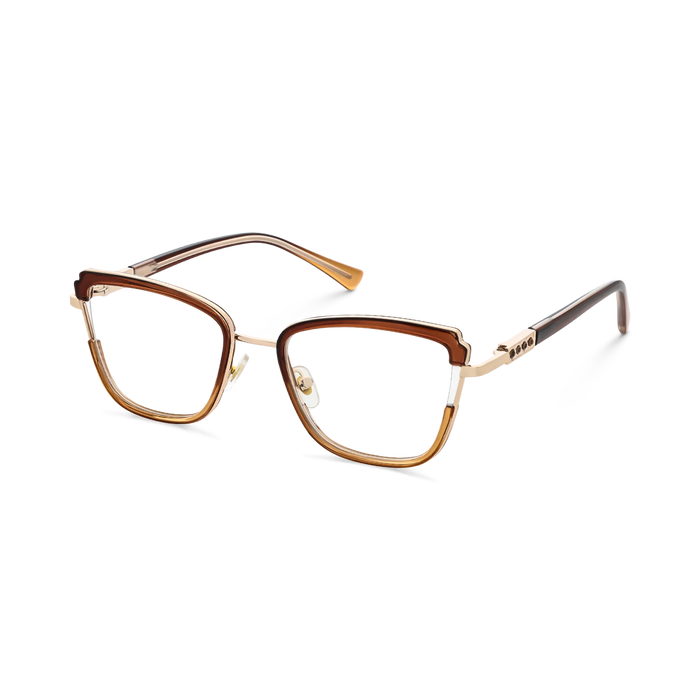 Eydology Wesley Gold/Brown Women's Cat Eye Glasses 3