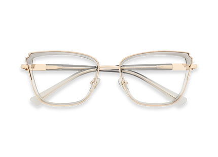 Eydology Wesley Gold/Crystal Grey Women's Cat Eye Glasses 1