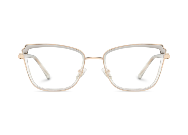 Eydology Wesley Gold/Crystal Grey Women's Cat Eye Glasses 2