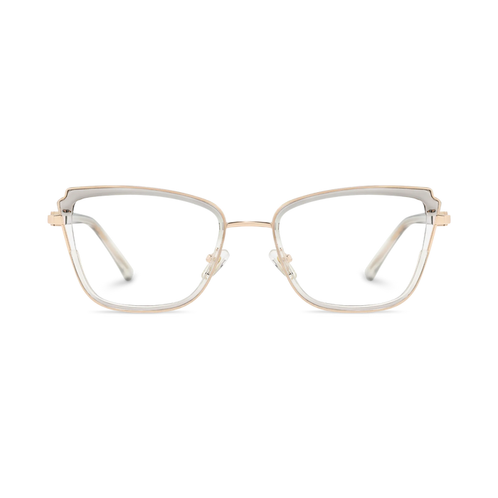 Eydology Wesley Gold/Crystal Grey Women's Cat Eye Glasses 2