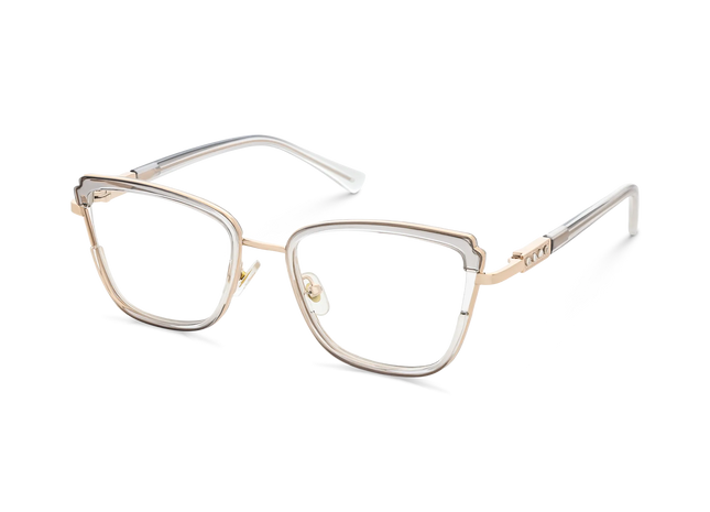 Eydology Wesley Gold/Crystal Grey Women's Cat Eye Glasses 3