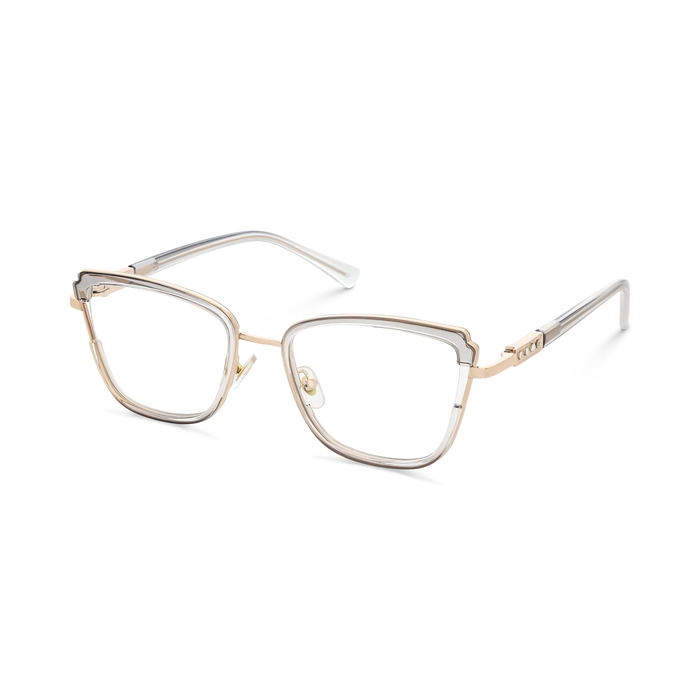 Eydology Wesley Gold/Crystal Grey Women's Cat Eye Glasses 3