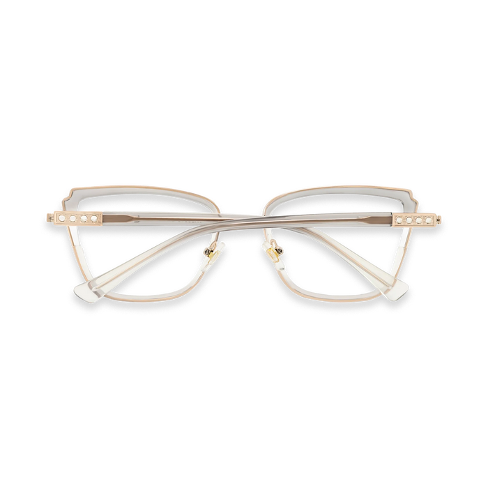 Eydology Wesley Gold/Crystal Grey Women's Cat Eye Glasses 5