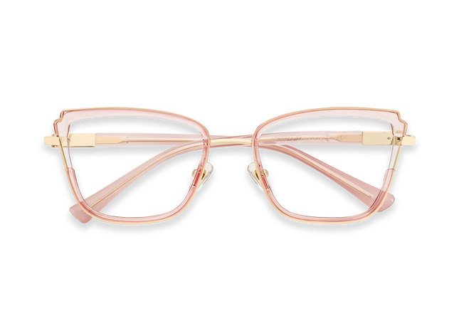 Eydology Wesley Gold/Light PInk Women's Cat Eye Glasses 1