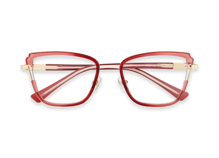 Eydology Wesley Gold/Red Women's Cat Eye Glasses 1
