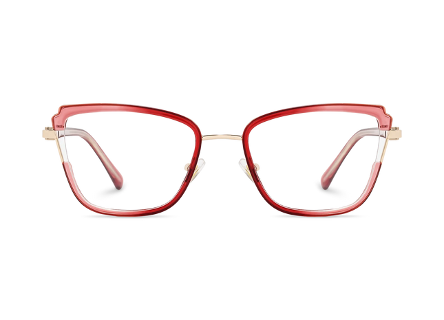 Eydology Wesley Gold/Red Women's Cat Eye Glasses 2
