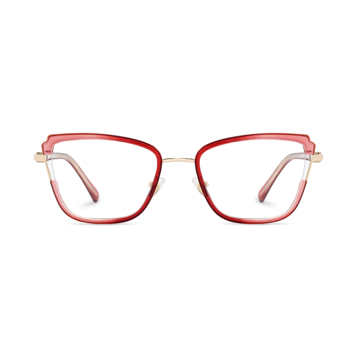 Eydology Wesley Gold/Red Women's Cat Eye Glasses 2