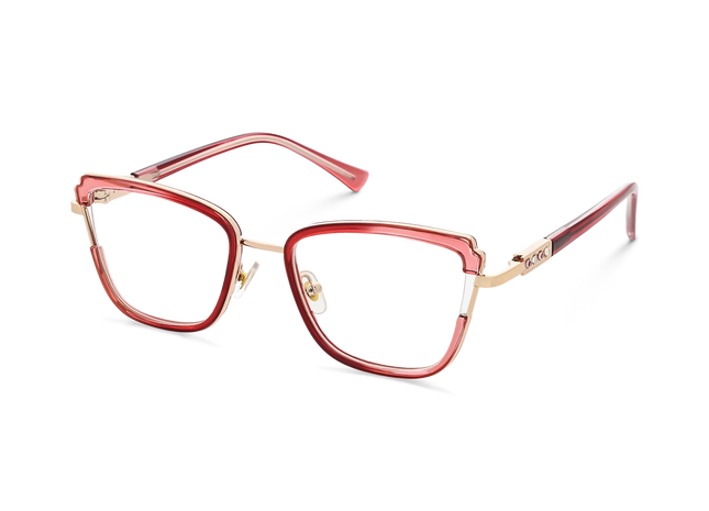 Eydology Wesley Gold/Red Women's Cat Eye Glasses 3