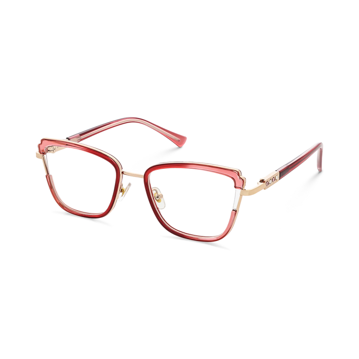 Eydology Wesley Gold/Red Women's Cat Eye Glasses 3