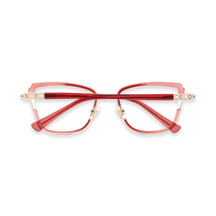 Eydology Wesley Gold/Red Women's Cat Eye Glasses 5