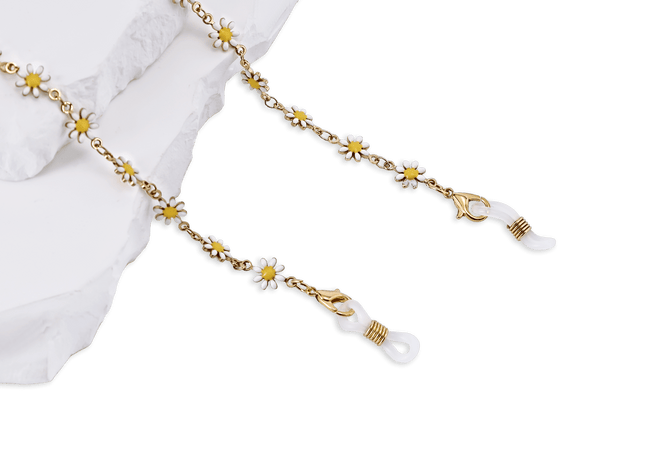 Eydology White Daisy Eyeglasses Chains 1