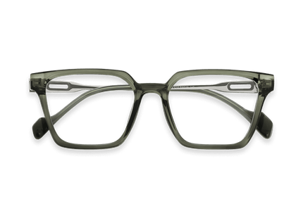 Eydology Winston Clear Dark Green/Light Gun Glasses 1