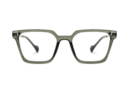 Eydology Winston Clear Dark Green/Light Gun Glasses 2