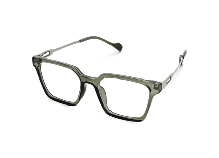 Eydology Winston Clear Dark Green/Light Gun Glasses 3