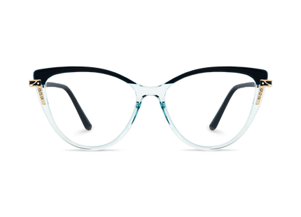 Eydoogy Bella Deep Blue to Clear Fade Women's Cat Eye Glasses 2
