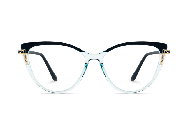 Eydoogy Bella Deep Blue to Clear Fade Women's Cat Eye Glasses 2