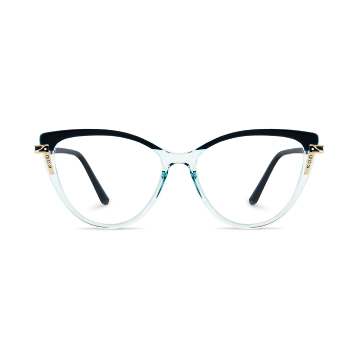 Eydoogy Bella Deep Blue to Clear Fade Women's Cat Eye Glasses 2