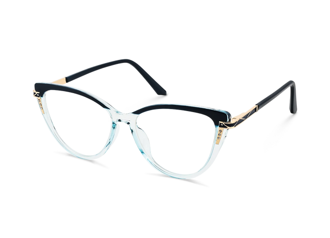 Eydoogy Bella Deep Blue to Clear Fade Women's Cat Eye Glasses 3