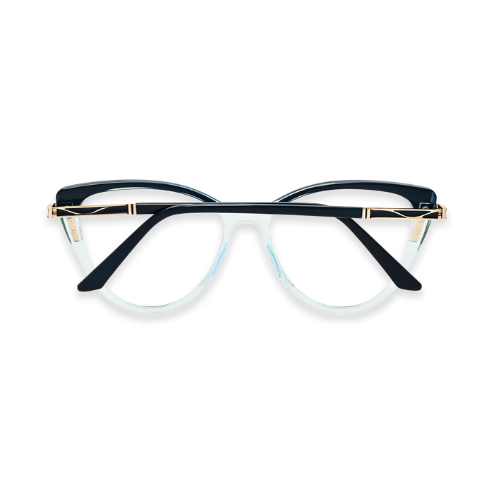 Eydoogy Bella Deep Blue to Clear Fade Women's Cat Eye Glasses 5