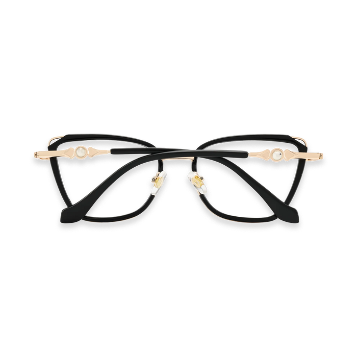 Hailey Gold/Black Cat Eye Glasses-Back View 04