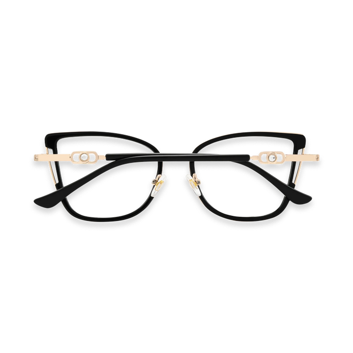 Hailey Gold/Black Cat Eye Glasses-Back View 5