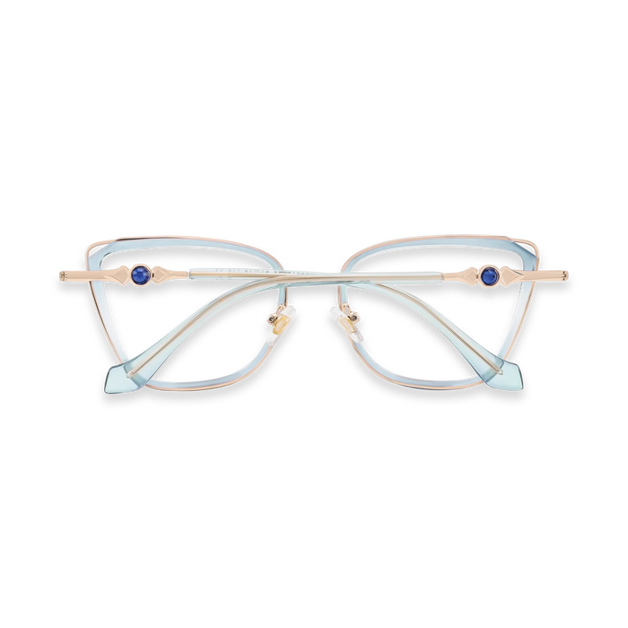 Hailey Gold/Blue Cat Eye Glasses-Back View 5