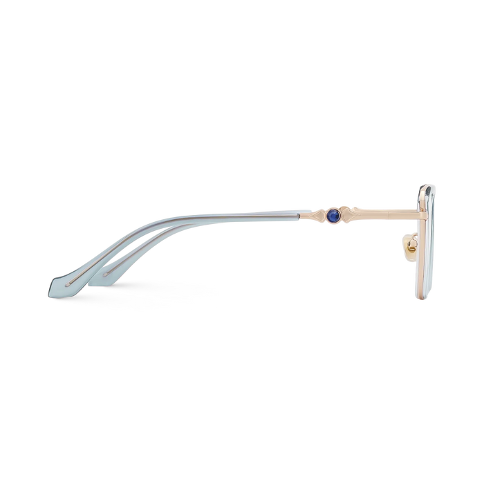 Hailey Gold/Blue Cat Eye Glasses-Side  View 4