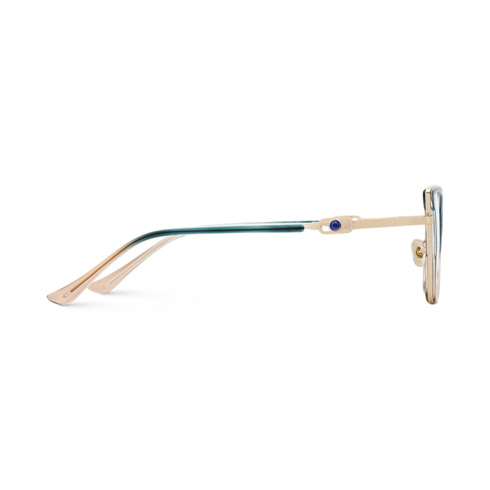 Hailey Gold Blue Cat Eye Glasses - Side View 4