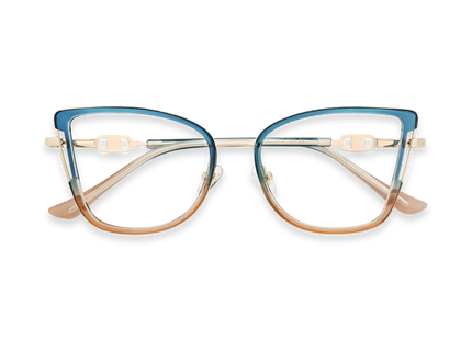 Hailey Gold\Blue Cat Eye Glasses 1