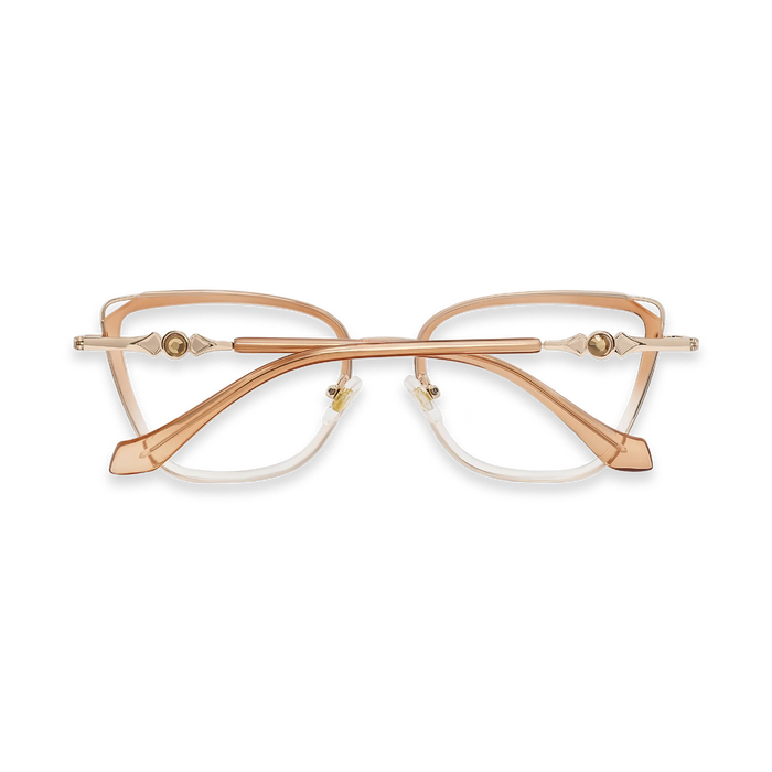 Hailey Gold/Brown Gradient Cat Eye Glasses-Back View 5