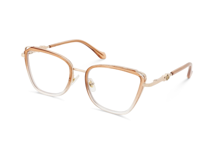 Hailey Gold/Brown Gradient Cat Eye Glasses-Side Angle View 3