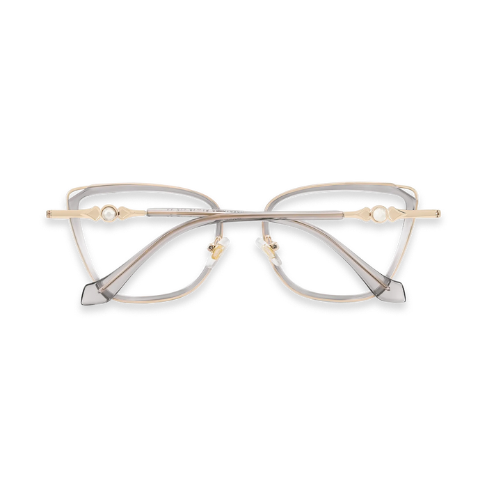 Hailey Gold/Crystal Grey Cat Eye Glasses-Back View 05